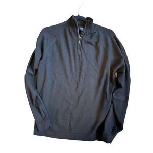 River Island Quarter Zip Sweater in Men's Size L Black